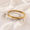 Simple Neutral 18K Gold Plated Stainless Steel Cross Bangle Set for Daily Wear and Holiday Gifts Girlfriend Bracelet Party Woman Gift Fashion All-Match Cute Bracelets Couple Bracelets Bangles
