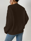 Women'S Heart Patched Drop Shoulder Sweater, Casual Soft Long Sleeve round Neck Jumper for Fall & Winter, Fashion Style Ladies' Knitwear for Daily Wear