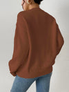 Women'S Heart Patched Drop Shoulder Sweater, Casual Soft Long Sleeve round Neck Jumper for Fall & Winter, Fashion Style Ladies' Knitwear for Daily Wear
