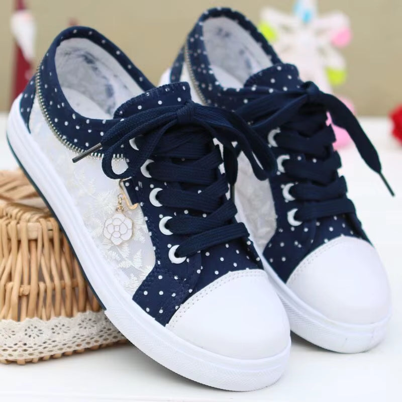 Girls Shoes Women Sneakers Spring/Autumn 2024 New Denim Sneakers Woman Designer Zipper Student Sport Shoes Vulcan Espadrilles