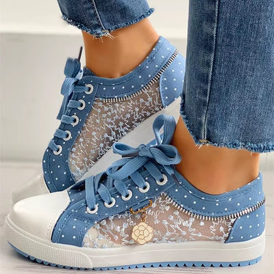 Girls Shoes Women Sneakers Spring/Autumn 2024 New Denim Sneakers Woman Designer Zipper Student Sport Shoes Vulcan Espadrilles