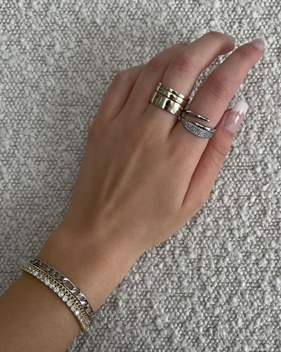 PAVOI 14K Gold Plated 3Mm Cubic Zirconia Classic Tennis Bracelet - Hypoallergenic Gold Bracelets for Women - Size 6.5-7.5 Inch - Simulated Diamond Tennis Bracelets
