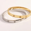 Simple Neutral 18K Gold Plated Stainless Steel Cross Bangle Set for Daily Wear and Holiday Gifts Girlfriend Bracelet Party Woman Gift Fashion All-Match Cute Bracelets Couple Bracelets Bangles