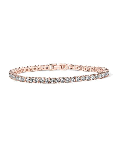 PAVOI 14K Gold Plated 3Mm Cubic Zirconia Classic Tennis Bracelet - Hypoallergenic Gold Bracelets for Women - Size 6.5-7.5 Inch - Simulated Diamond Tennis Bracelets