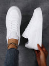 Women Sporty Skate Shoes for Woman Letter Graphic Lace-Up Front Outdoor Sneakers