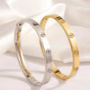 Simple Neutral 18K Gold Plated Stainless Steel Cross Bangle Set for Daily Wear and Holiday Gifts Girlfriend Bracelet Party Woman Gift Fashion All-Match Cute Bracelets Couple Bracelets Bangles